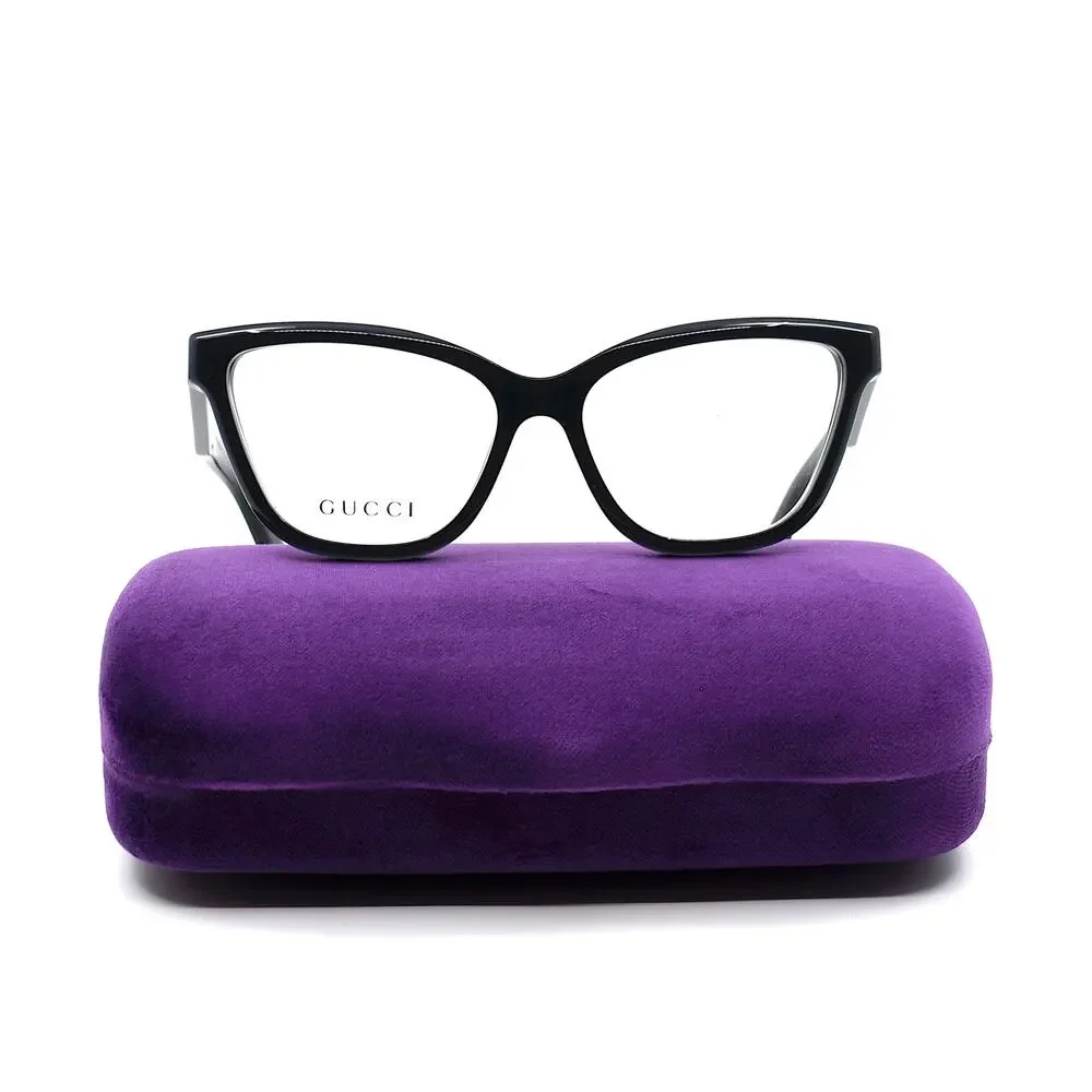 Gucci GG1589O 001 Black Eyeglasses Frames 55-16-145 Authentic New Italy